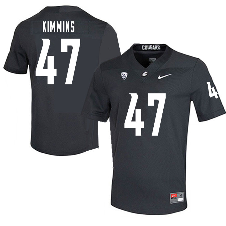 Men #47 Henry Kimmins Washington State Cougars College Football Jerseys Sale-Charcoal